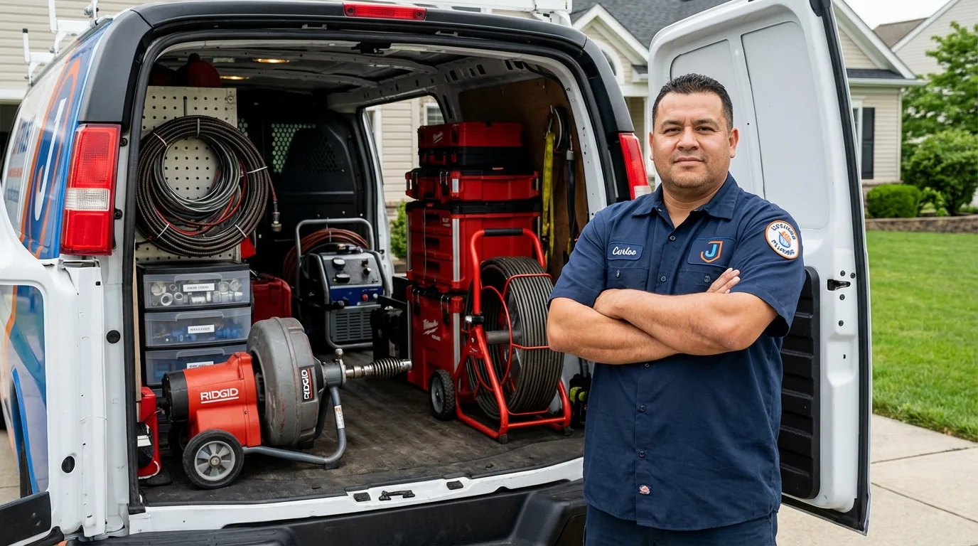 Professional drain cleaning equipment and Johns Plumbing LLC plumber in Studio City