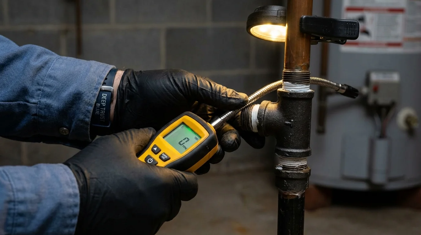 Gas leak detection with electronic sniffer by Johns Plumbing LLC in Studio City