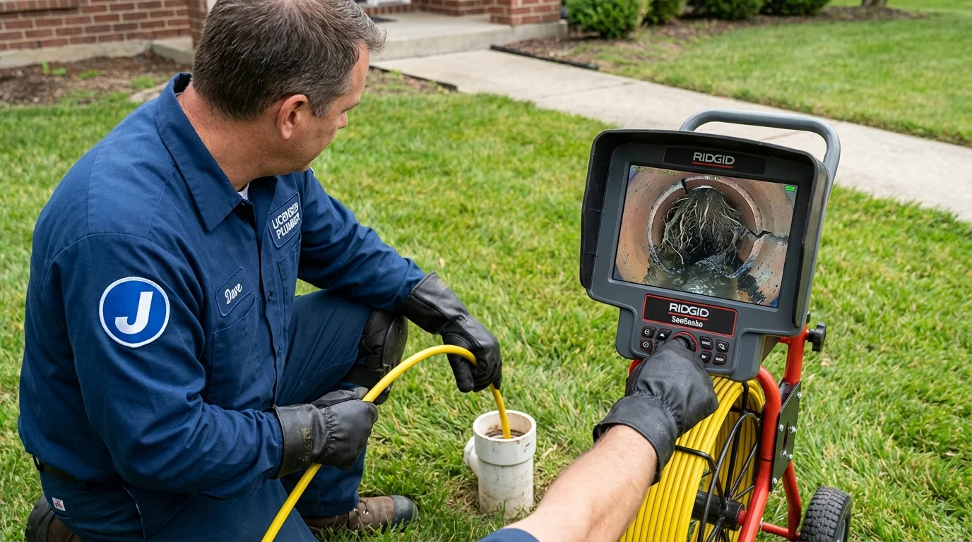 Sewer camera inspection being performed by Johns Plumbing LLC in Studio City